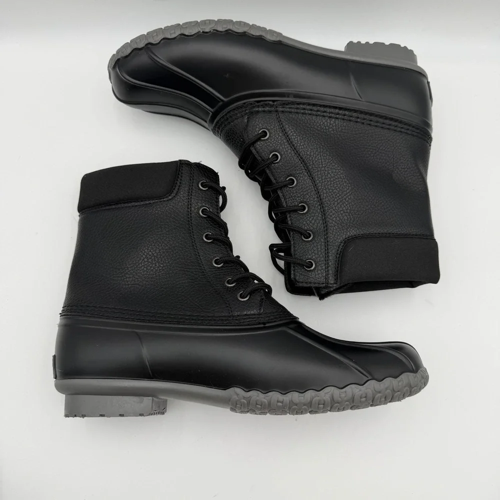 Weatherproof Vintage Adam II Duck Boots Black Faux Fur Waterproof Men's 10M